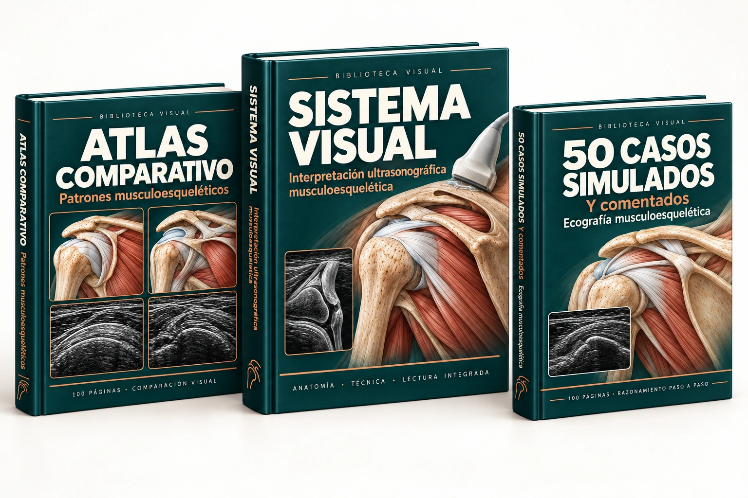 Biblioteca Visual de Ecografía Musculoesquelética: Sistema Visual, Atlas Comparativo y 50 Casos Simulados